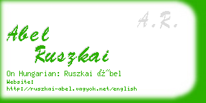 abel ruszkai business card